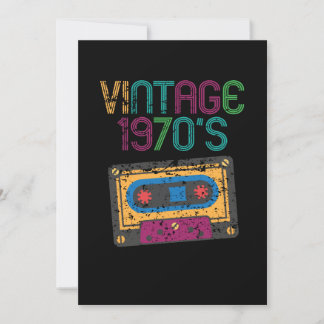 Vintage 1970's Funny Cassette Retro Inbjudningar