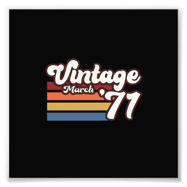 Vintage 1971 50:e födelsedagen mars fototryck (Framsidan)