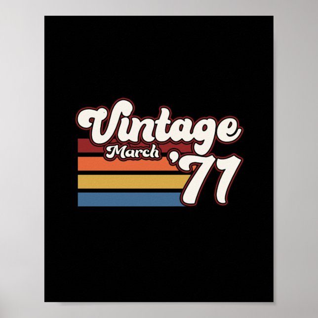 Vintage 1971 50:e födelsedagen mars poster (Framsidan)