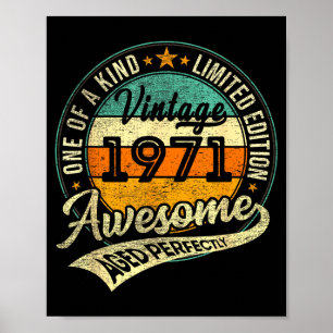 Vintage 1971 Limited Edition 55 år gammal 55-årsda Poster