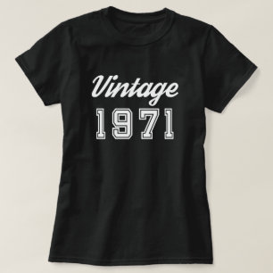 Vintage 1971: Svart födelsedag T Shirt