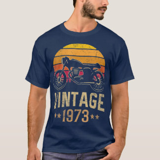 Vintage 1973 48th Birthday Retro Cafe Racer T Shirt