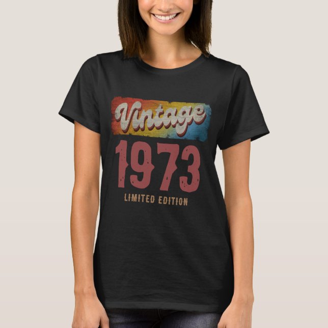 VINTAGE 1973 BEGRÄNSAD UTGÅVA ANPASSNING T SHIRT (Framsida)