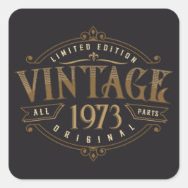 Vintage 1973 fyrkantigt klistermärke