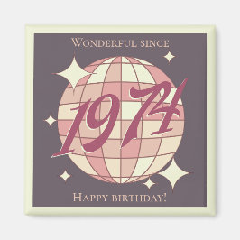 Vintage 1974 50-årsdag lila magnet