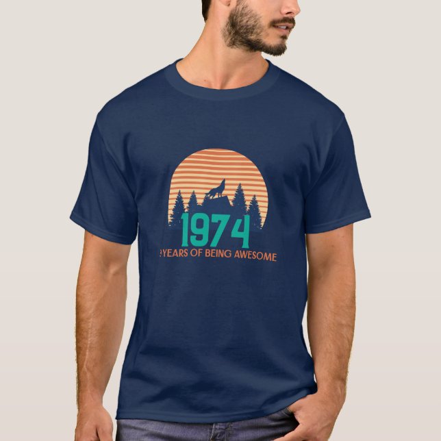 Vintage 1974 50-årsdagen t shirt (Framsida)