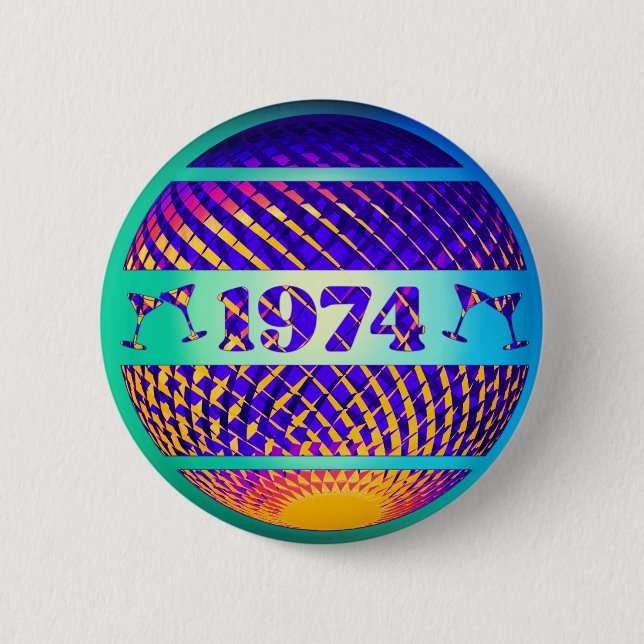 Vintage 1974: 50-årsdagspresent knapp (Framsida)