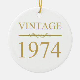 Vintage 1974 50:e födelsedagen julgransprydnad keramik