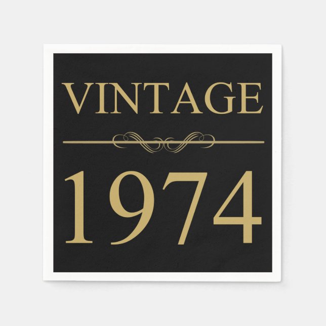 Vintage 1974 50:e födelsedagen pappersservett (Framsidan)