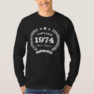 Vintage 1974 åldrades till skjortan för t shirt