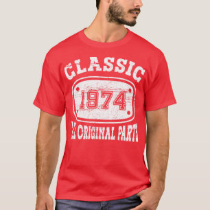 Vintage 1974 - alla originaldelar vit t shirt