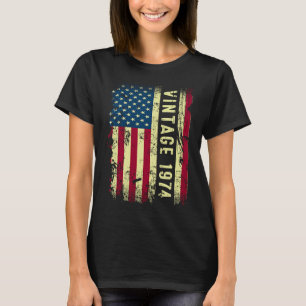 Vintage 1974 Amerikansk Flagga 49 år gammal 49:e f T Shirt