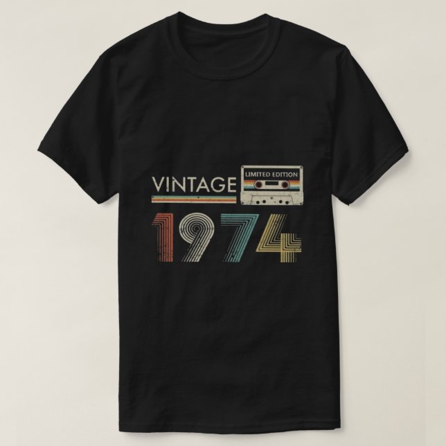 Vintage 1974 Begränsad kassett T Shirt (Design framsida)