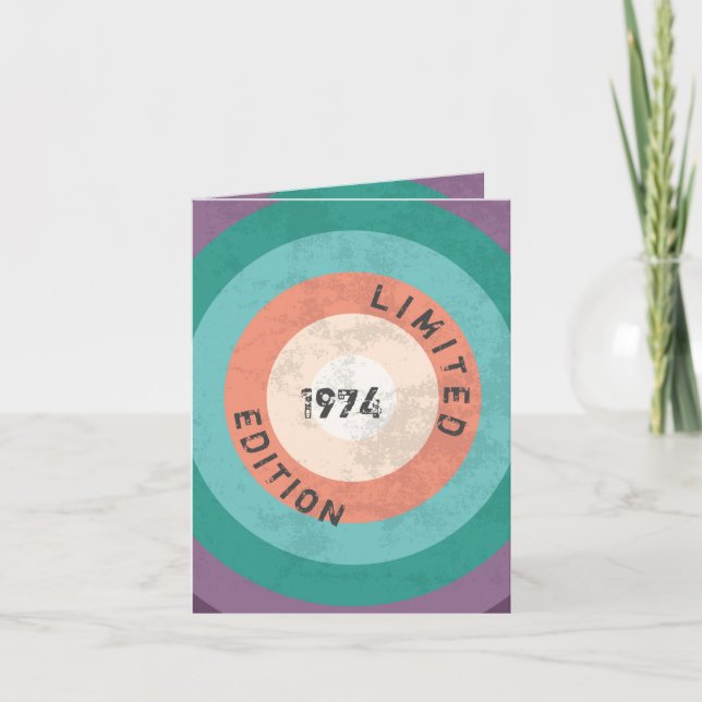 Vintage 1974 begränsad utgåva 50 födelsedagar inbjudan (Framsida)