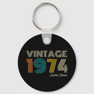 Vintage 1974 Begränsad utgåva 50 födelsedagar Nyckelring