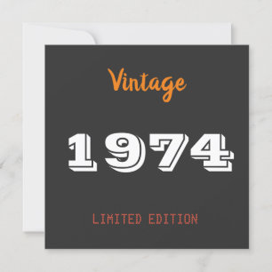 Vintage 1974 Begränsad utgåva 52:a födelsedagen Inbjudningar