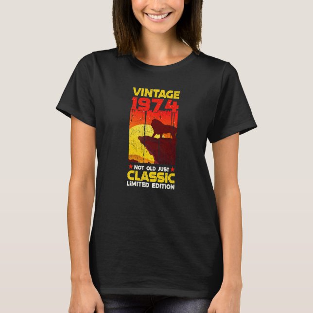 vintage 1974 Lejon 48-årsdag T Shirt (Framsida)