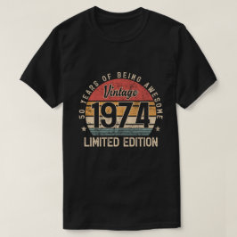 Vintage 1974 Limited Edition 50-årsdag T Shirt