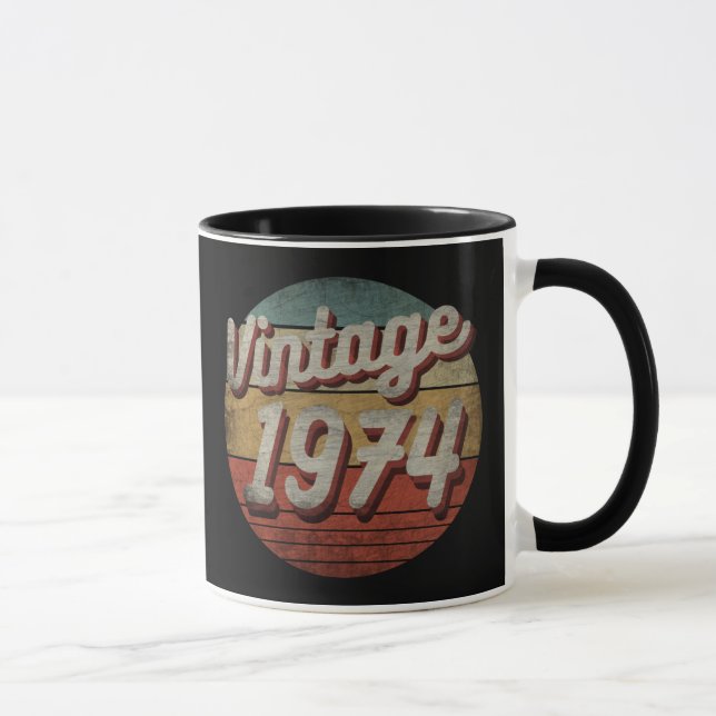 VINTAGE 1974 MÄN KVINNOR FÖDELSEDAGSGÅVA MUGG (Höger)