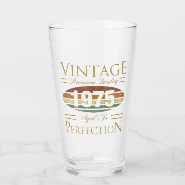 Vintage 1975 50:e födelsedagen glaskopp (Framsida)