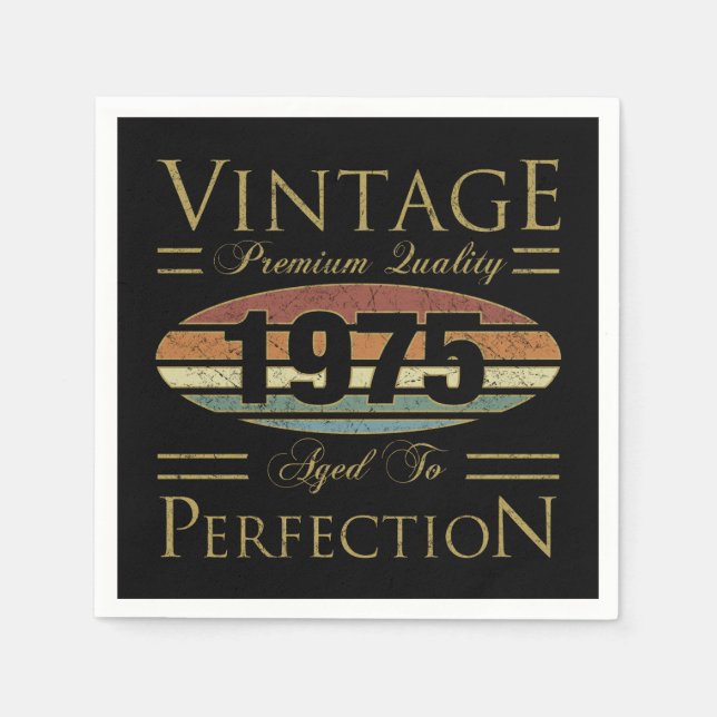 Vintage 1975 50:e födelsedagen pappersservett (Framsidan)