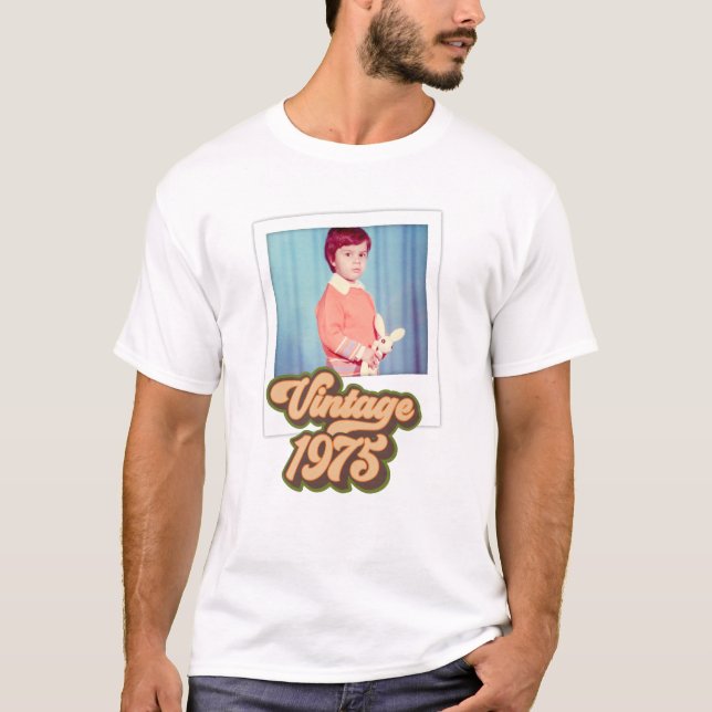 Vintage 1975 50th Birthday Photo  T Shirt (Framsida)