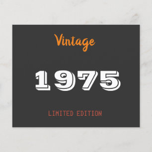 Vintage 1975 års begränsada utgåva 50 födelsedagar