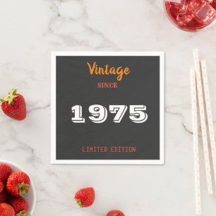 Vintage 1975 Begränsad Edition 50:e födelsedagsser Pappersservett