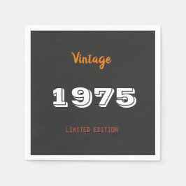 Vintage 1975 Begränsad Edition 50:e födelsedagsser Pappersservett