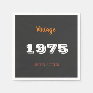 Vintage 1975 Begränsad Edition 50:e födelsedagsser Pappersservett