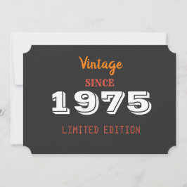 Vintage 1975 Begränsad utgåva 50 födelsedagar Inbjudningar