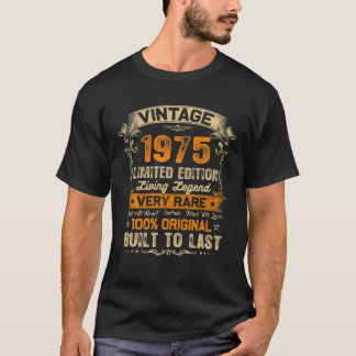 Vintage 1975 Retro Classic 47:e födelsedagen 47 år T Shirt