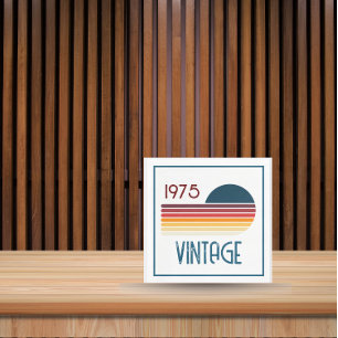 Vintage 1975 Retro Rand Sol 50:e födelsedagen Inbjudningar