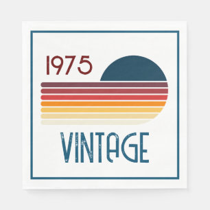 Vintage 1975 Retro Rand Sol 50:e födelsedagen Pappersservett