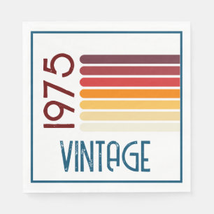 Vintage 1975 Retro Rand Sol 50:e födelsedagen Pappersservett