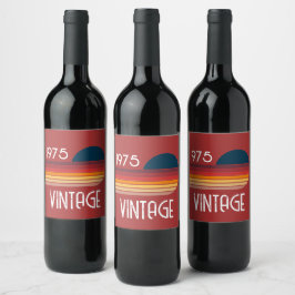 Vintage 1975 Retro Rand Sol Vinflaska Etikett