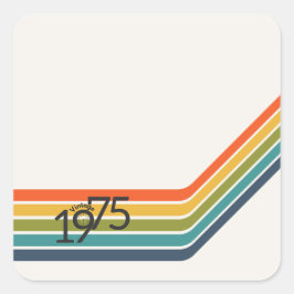 Vintage 1975 Retrodesign Fyrkantigt Klistermärke