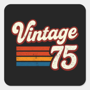 Vintage 1975 Tillverkad 1975 50-årsdag 50 år Fyrkantigt Klistermärke