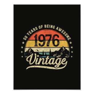 Vintage 1976 50 år gammal 50-årsdag fototryck