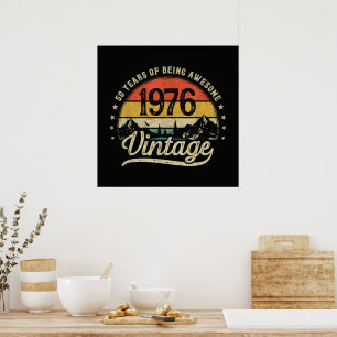 Vintage 1976 50 år gammal 50-årsdag poster