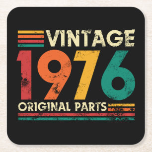 Vintage 1976 50-årsdag underlägg papper kvadrat