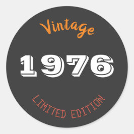Vintage 1976 50th Birthday  - Classic 50 Year Old  Runt Klistermärke
