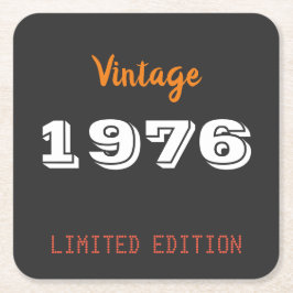 Vintage 1976 – 50th Birthday Party Decor – Limited Underlägg Papper Kvadrat