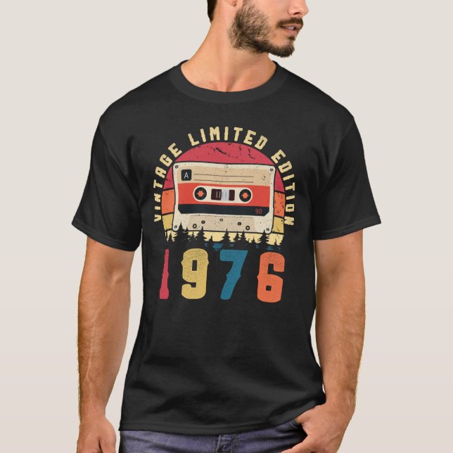 Vintage 1976 Födelsedagsband T Shirt (Framsida)
