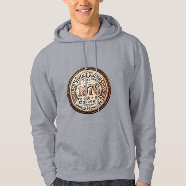 Vintage 1976 Grafisk Hoodie (Framsida)