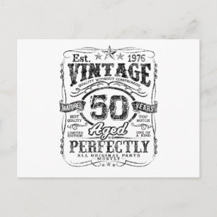 Vintage 1976 Limited Edition Skjorta 50 År Gammal Helg Vykort