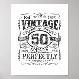 Vintage 1976 Limited Edition Tröja 50 År Gammal 50 Poster