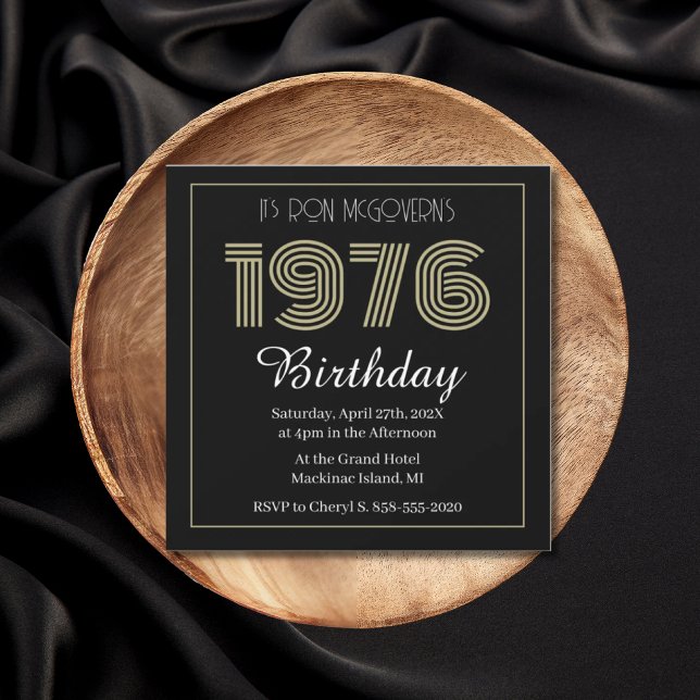 Vintage 1976 Retro Birthday 50th Birthday Inbjudningar (Skapare uppladdad)