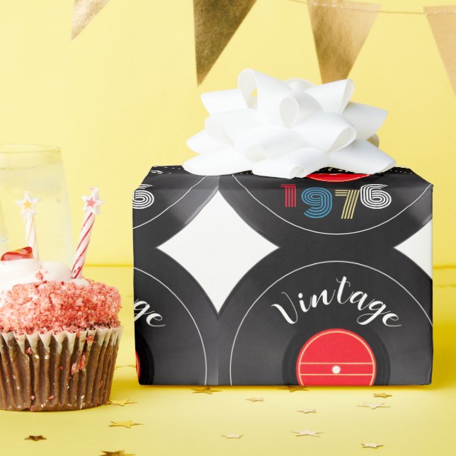 Vintage 1976 Retro Rand 50:e födelsedagen Presentpapper (Födelsedagsfest)