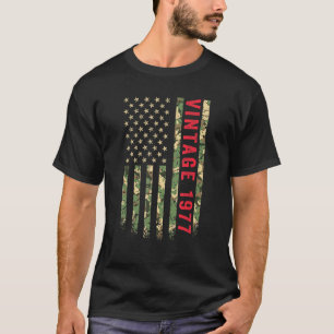 Vintage 1977 American Flagga Camo 45 Years Old 45 T Shirt
